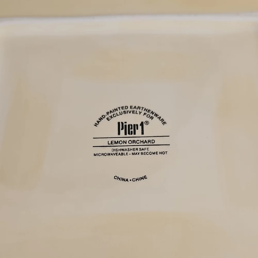 Pier 1 Lemon Orchard Design Square Plate/Platter